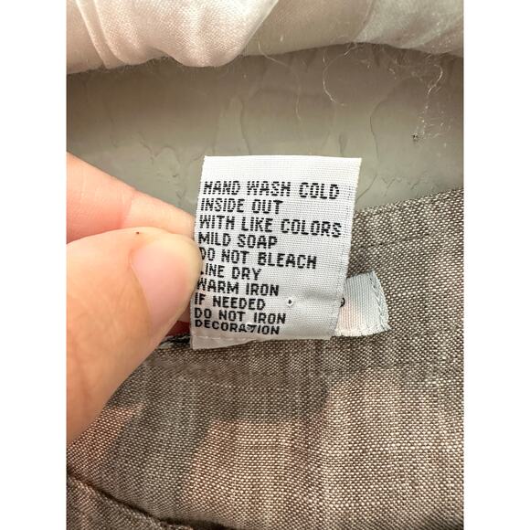 ALEXANDRA BARTLETT Woman Linen Blouse Beige Embroidered Hem Tunic Top | Size 1X - Picture 7 of 7